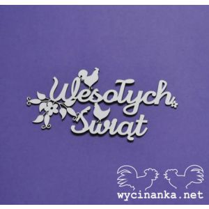 Tekturka Wycinanka Koronkowa Wielkanoc - Napis Wesołych Świąt